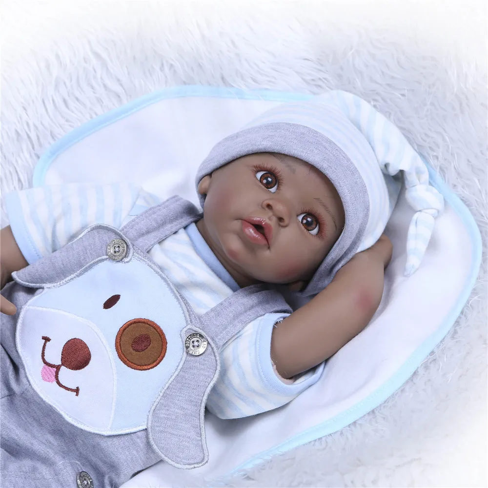 Кукла Bebe Reborn черная силиконовая кукла для мальчиков и девочек куклы в