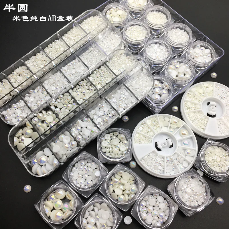 Набор ювелирных изделий для ногтей и жемчуга Пришивные АВ полукруглые