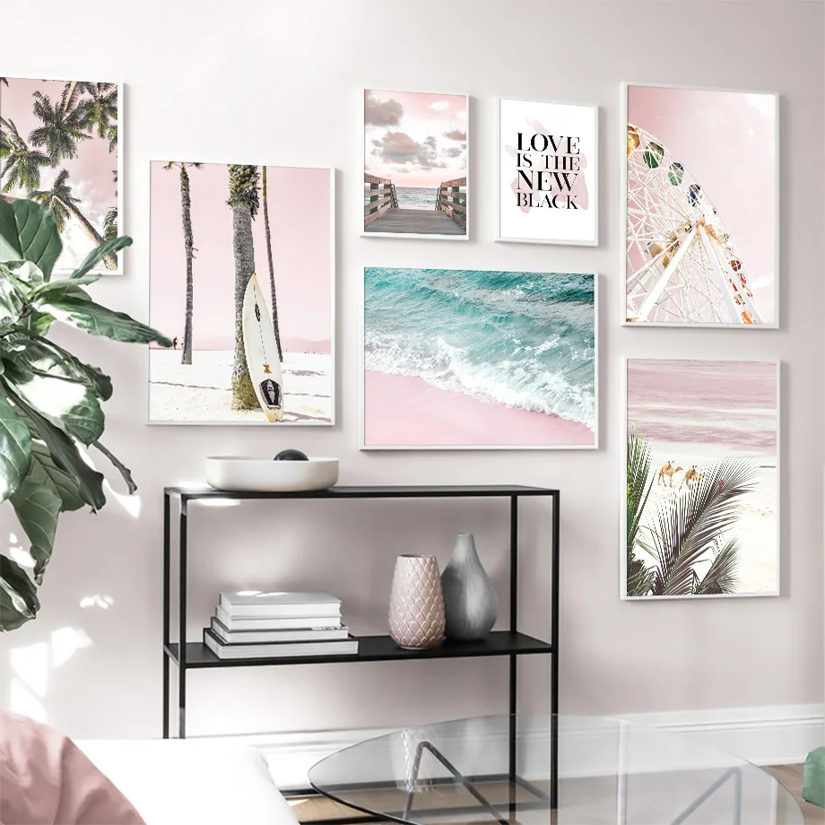 Настенное искусство модульный холст Природный вид дерево картины домашнее море