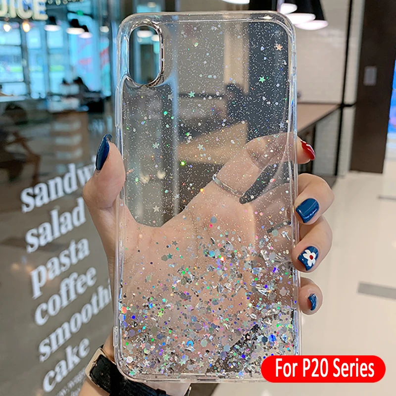 Силиконовый чехол для Huawei P20 Lite Pro из блестящей серебряной фольги со звездами P 20