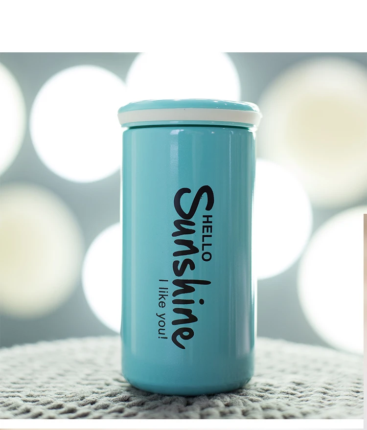 350 мл термос чашка из нержавеющей стали черная кофейная кружка милый детский для