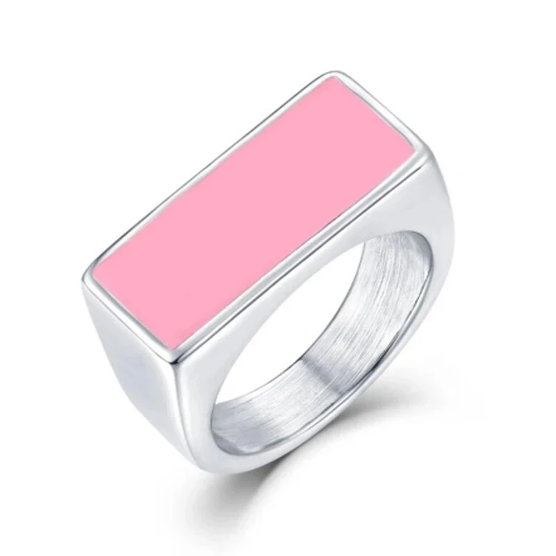 

Logo Ring New Hip-Hop Men And Women Titanium Steel Personality Simple Hook Street Style Finger Ring Jewelry
