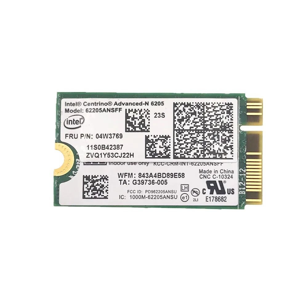 Для Lenovo Thinkpad x1 carbon 62205ANSFF N6205 62205AN SFF Wi Fi карта Wlan сетевые карты 04W3769 NGFF M.2 6205|Сетевые