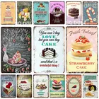 Десерты Жестяная Табличка с надписью торт металлический знак Винтаж бар украшения итальянские домашний Декор стены Стикеры картина для паба плакат подарок