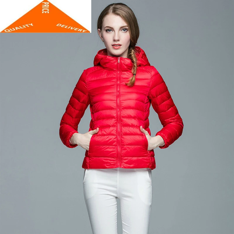 Ультралегкая зимняя женская куртка на 26% утином пуху Женская Осенняя теплая