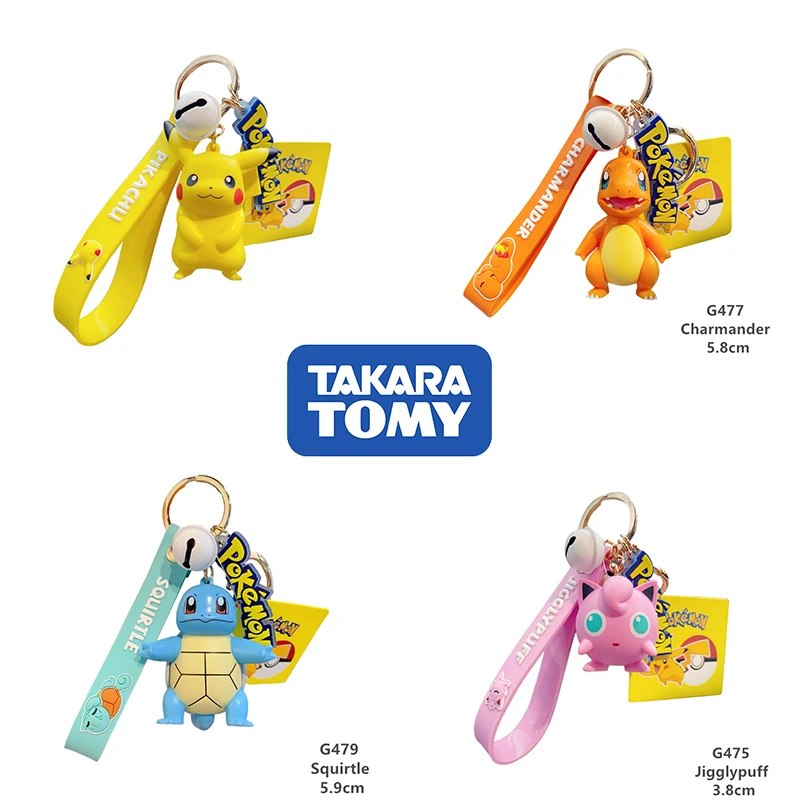 

TAKARA TOMY Pokemon Keychain Action Figure Pikachu Charmander Bulbasaur Squirtle Psyduck Model Car Gift Decorations