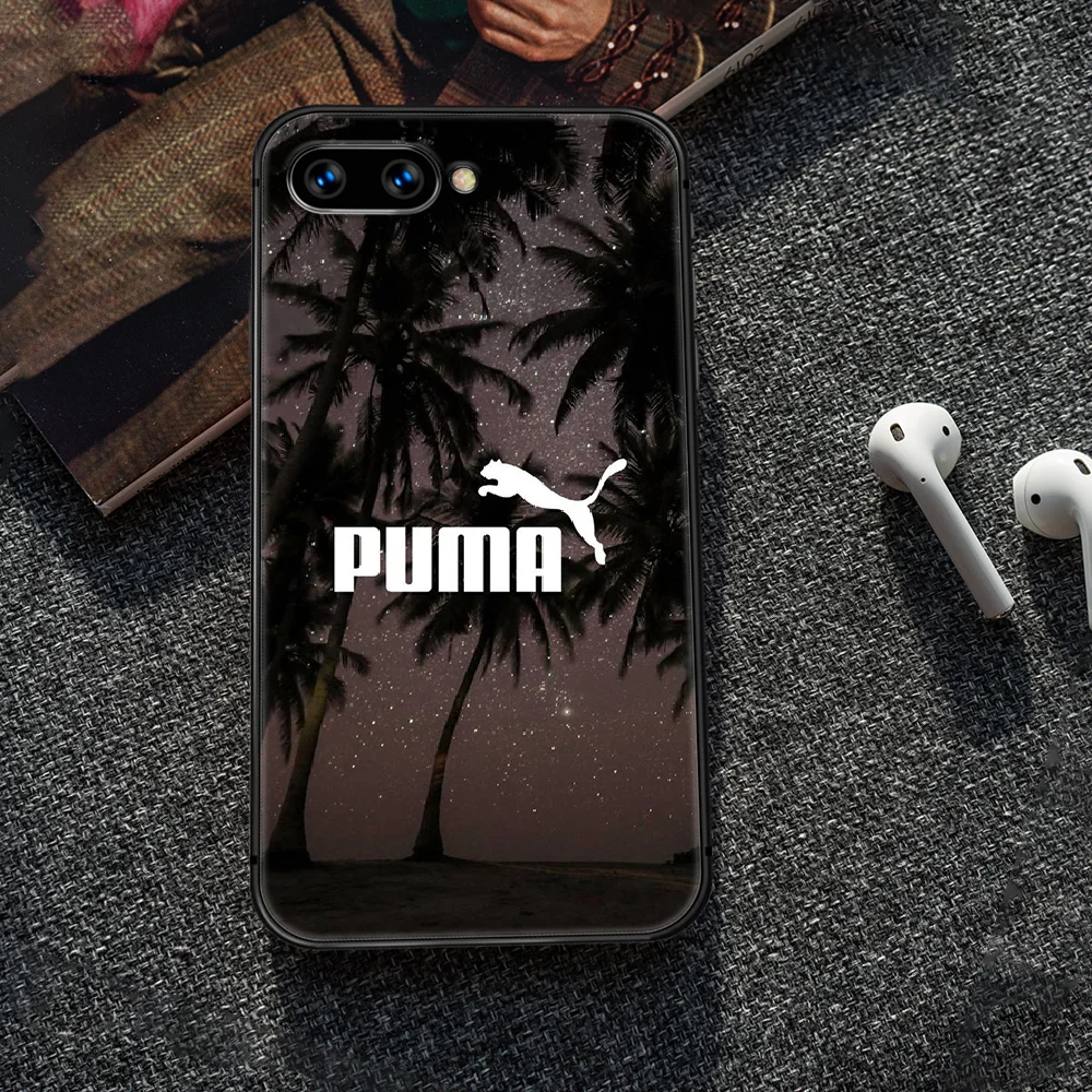 

Sports leopard brand puma Phone Case Cover Hull For HUAWEI honor 7a 8 8s 8a 8x 9 9x 10 20 i Lite Pro black Back Luxury Hoesjes