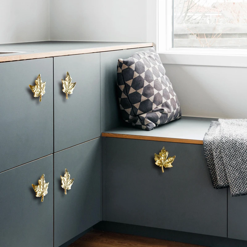 1 шт. металлическая дверная ручка в Форме Кленового Листа креативные шкафы ящики