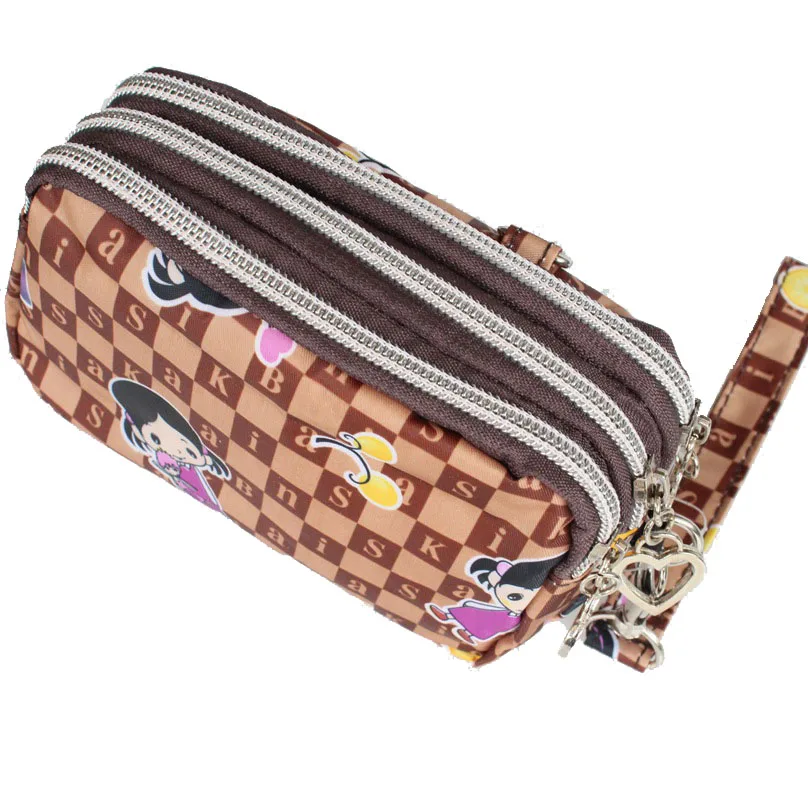 Мини для женщин Дамская сумочка милые 3 слоя Молнии Сумочка монет клатч сумка