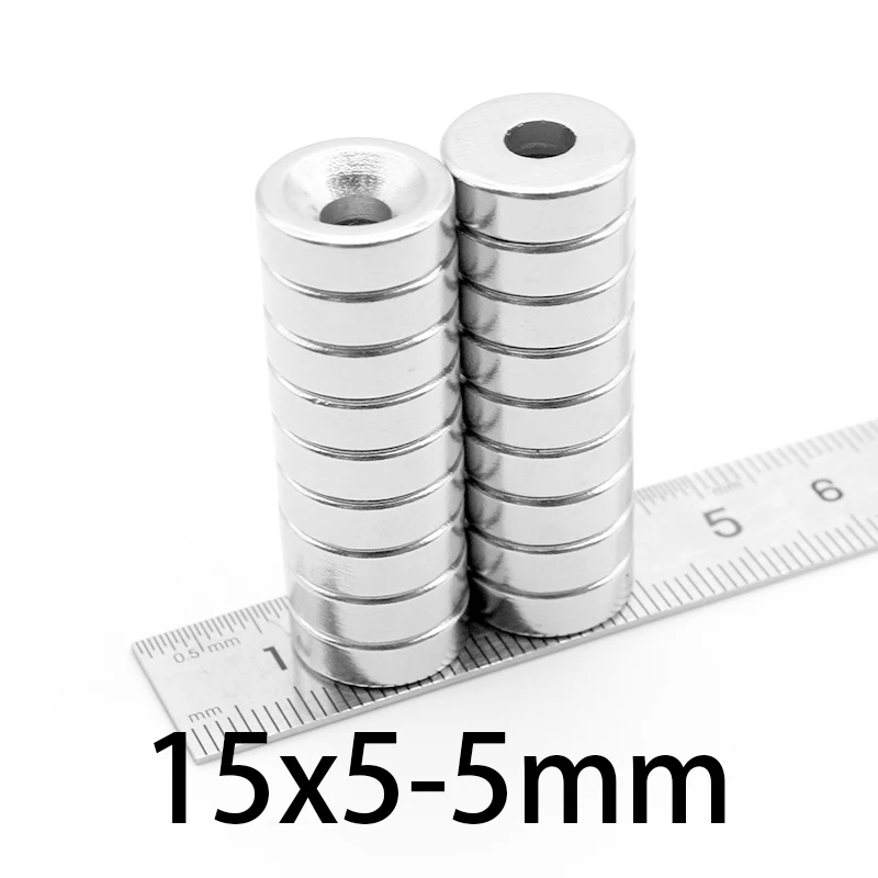 5-80 шт. 15x5-5mm сильные магниты 15 мм * 5mm потайной кольцевой отверстие 5 редкоземельный
