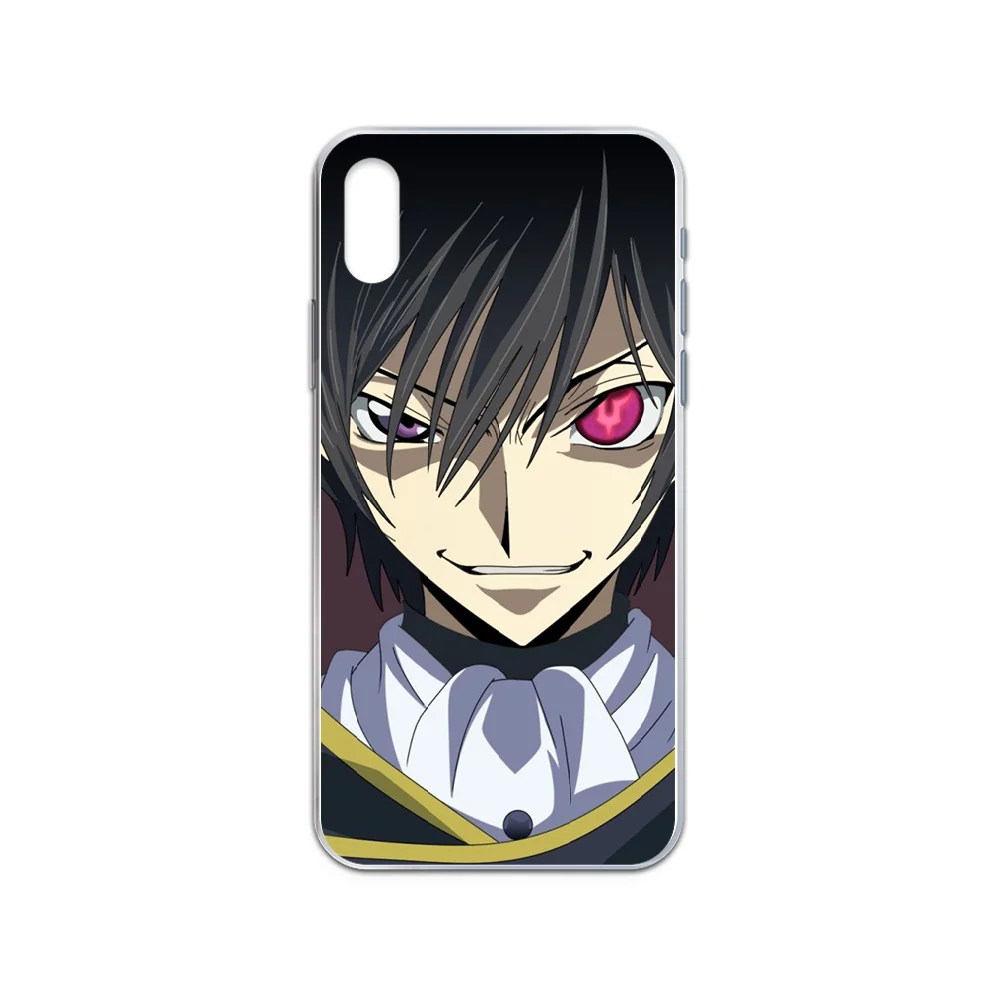 Прозрачный чехол для телефона с кодом GEASS Lelouch Lamperouge iphone 4 4S 5 5C 5S 6 6S PLUS 7 8 X XR XS 11 PRO SE
