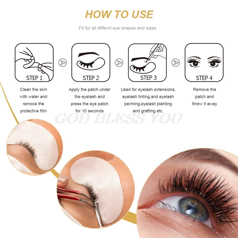 100 Pairs/Lot Under Eye Pads Lash Eyelash Extension Paper Patches Tips Sticker Wraps Make Up Tools | Красота и здоровье