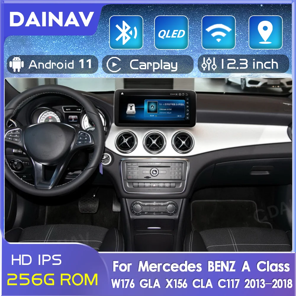 

Автомагнитола 8 + 256 ГБ, Android 11,0, GPS для Mercedes benz A class W176 GLA X156 CLA C117 2013-2018, мультимедийный стереоплеер