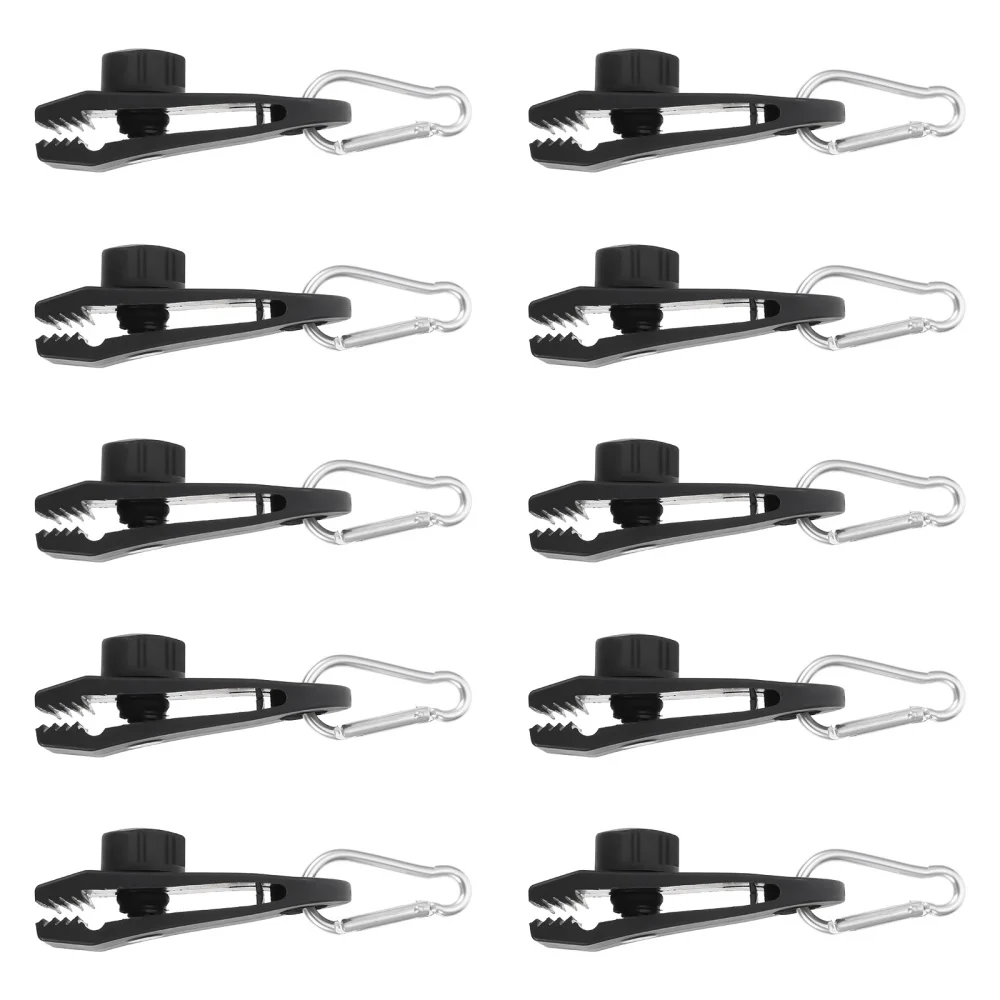 

1 Set Camping Tent Clips with Carabiners Nylon Awning Clips Fixing Buckles