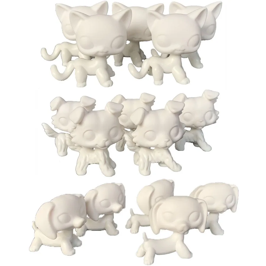 Белая основа LPS для маленьких домашних животных маленький Котик с короткой