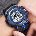 Ярко-голубой цифровые часы Для мужчин Высокое качество силиконовый ремешок Водонепроницаемый Наручные часы со светящимися вставками календарь часы Новый Orologio Uomo