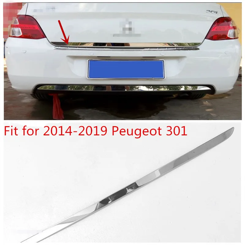 

Для Peugeot 301 2014-2019 нержавеющая Автомобильная задняя дверь багажника боковая молдинговая крышка отделка автомобильные Внешние аксессуары ...