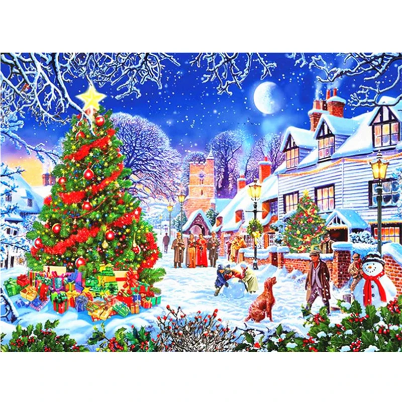 DIY Diamond Painting landscape 5d chrismas tree Cross Stitch Embroidery Full square Rhinestone mosaic Home Decor gift | Дом и сад