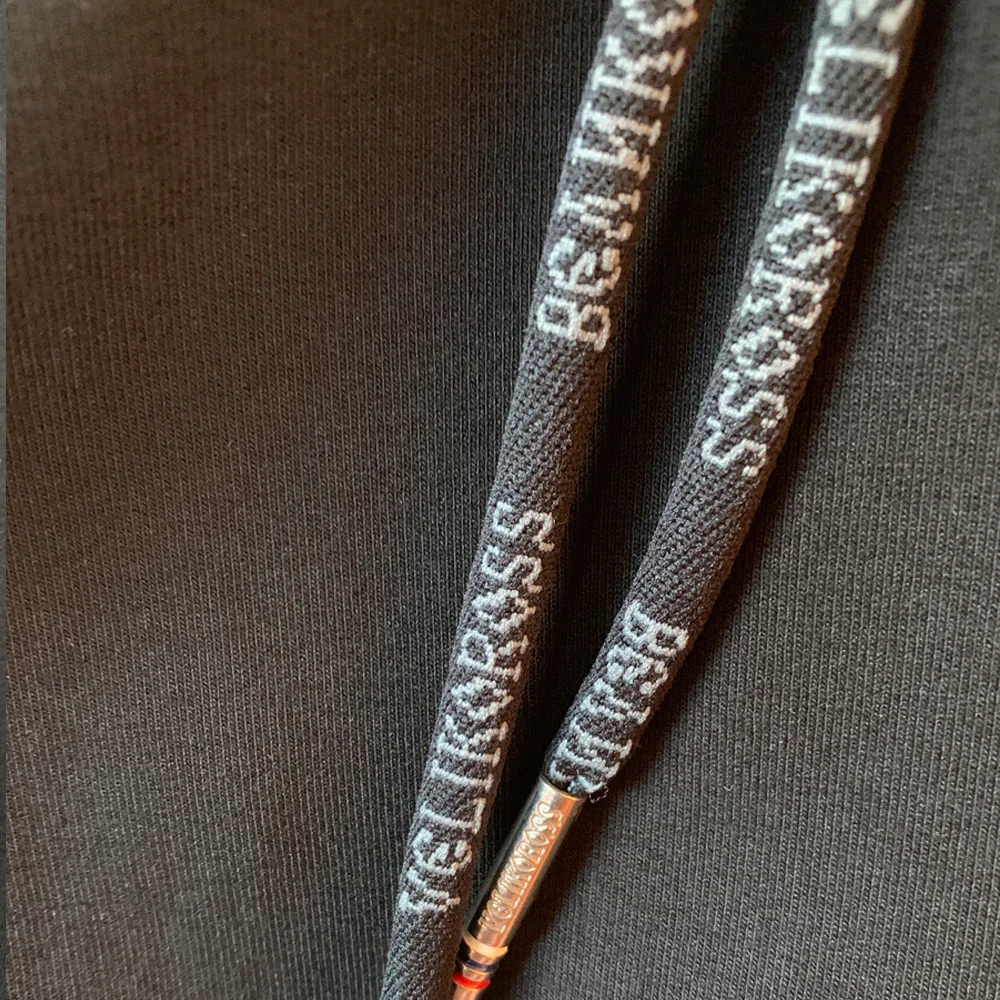 Спортивные штаны Великоросс черного цвета жаккардовые лампасы и брендовые