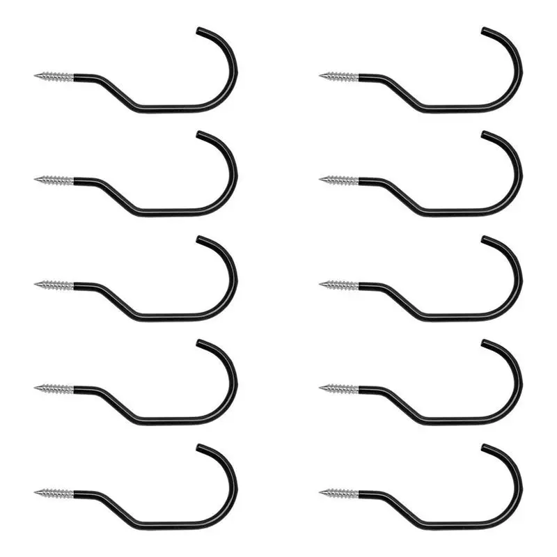Bike Hook 10 Pack Heavy Duty Hanger Storage Hooks with pack bolts for Garage Wall and Ceiling- Fits All Types | Спорт и развлечения
