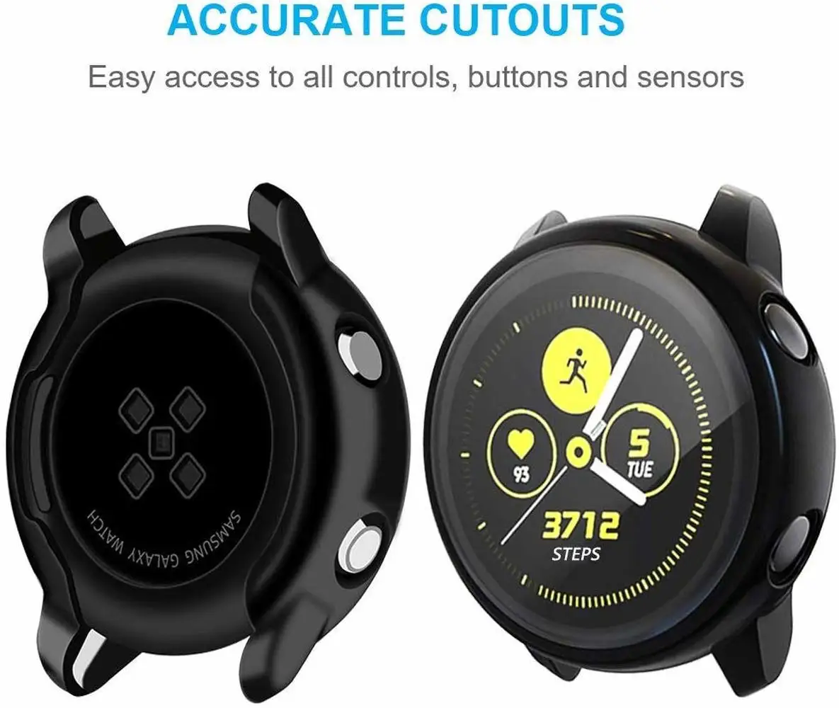 Полный защитный чехол для samsung galaxy watch active 2 44 мм 40 мм sm-r830 r820 r500 мягкий силиконовый защитный чехол active2 мм
