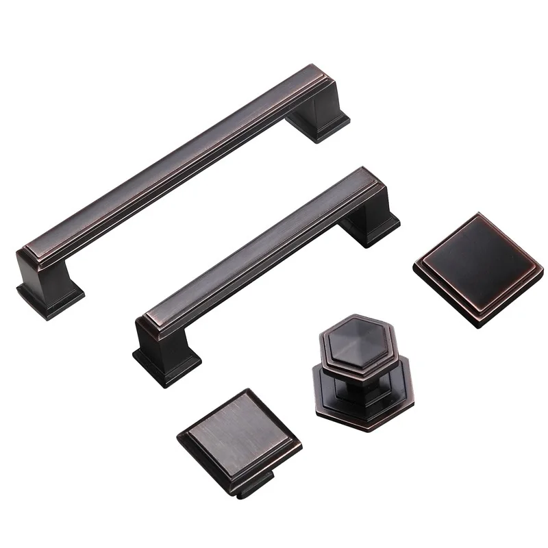 

Matte Black Cabinet Handles Solid Zinc Alloy Kitchen Cupboard Pulls Drawer Knobs Furniture Handle Drawer Single Knobs