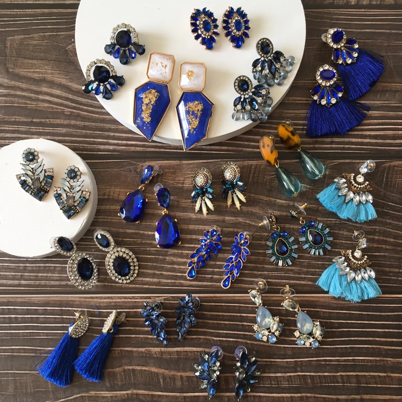 Ztech 32 дизайн синий кристалл/Кисточка/смолы Eearrings pendientes mujer moda Za новые большие массивные Оптовые аксессуары для ушей