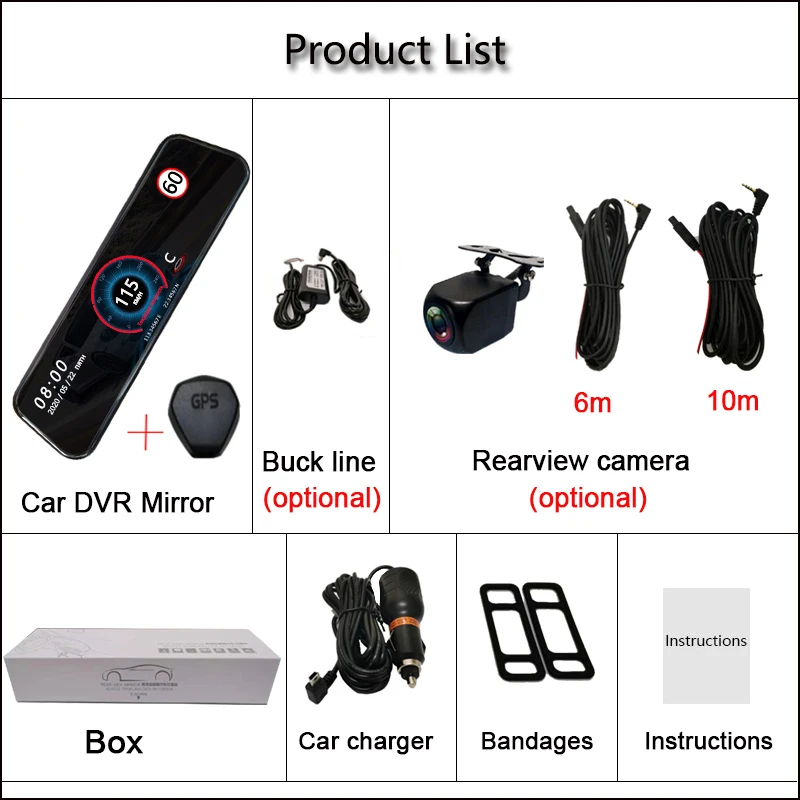 

Xgc juy 10 inch Car DVR 3 in 1 Radar Detector Video Recorder Dash Cam Dual Lens Car Cameras Mirror Russian Electronic Dog voice