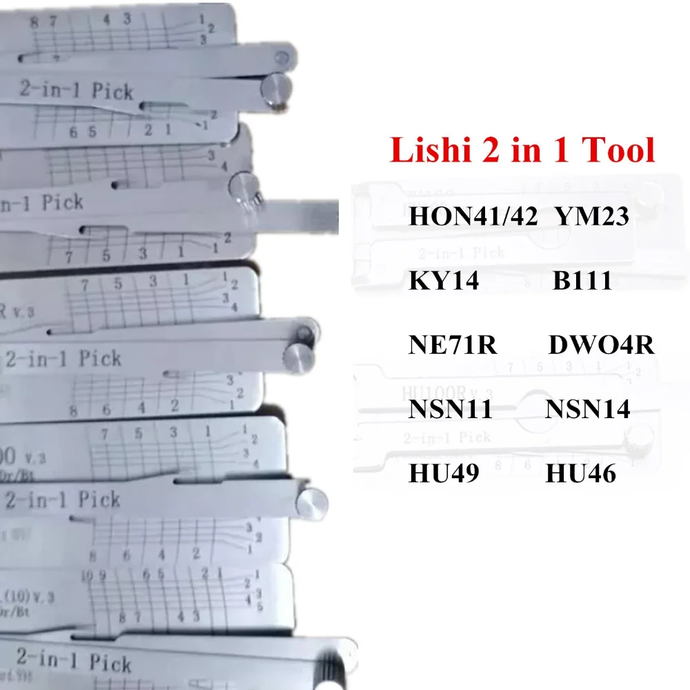 Инструмент Lishi 2 в 1 HON41 HON42 YM23 KY14 B111 NE71R дво4r NSN11 NSN14 HU49 HU46 HON70 для автомобильного