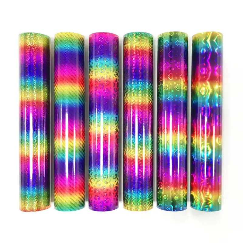 

Holographic Rainbow Gradient Permanent Gradient Adhesive Craft Vinyl Making Sign Cricut Film for Wall Window Glass Ca