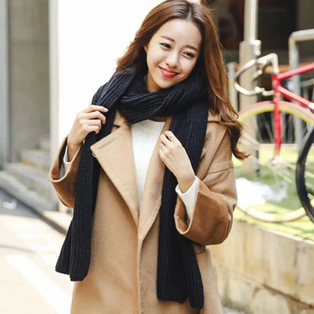 

Long Scarf Casual Temperament Pure Color Scarf Lightweight Couple Scarf