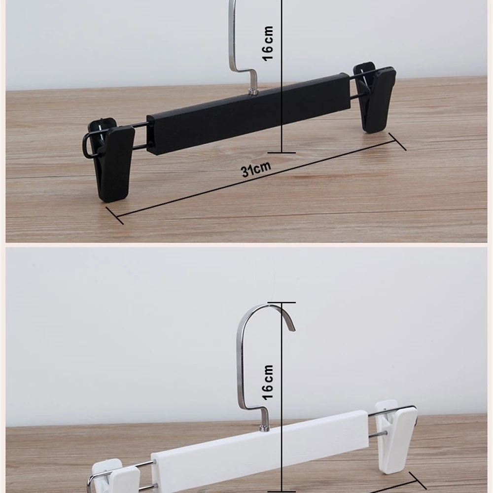 Черная Нескользящая пластиковая вешалка для брюк юбки зажим магазина одежды