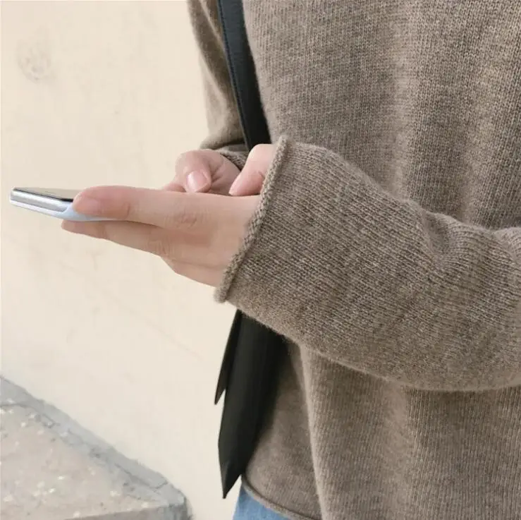 Женский Повседневный вязаный пуловер с капюшоном свитер длинным рукавом и