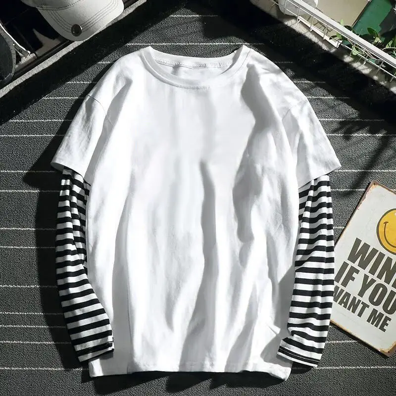 

Women Oversized Sweatshirts Striped Long Sleeve Pullovers Ladies Autumn Thin Sweatshirt Girl Crew Neck Tops Loose Streetwear