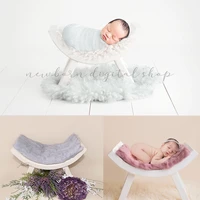 2021 newborn photography props do old solid wood sofa semi round stool photo studio children props crescent stool posing props