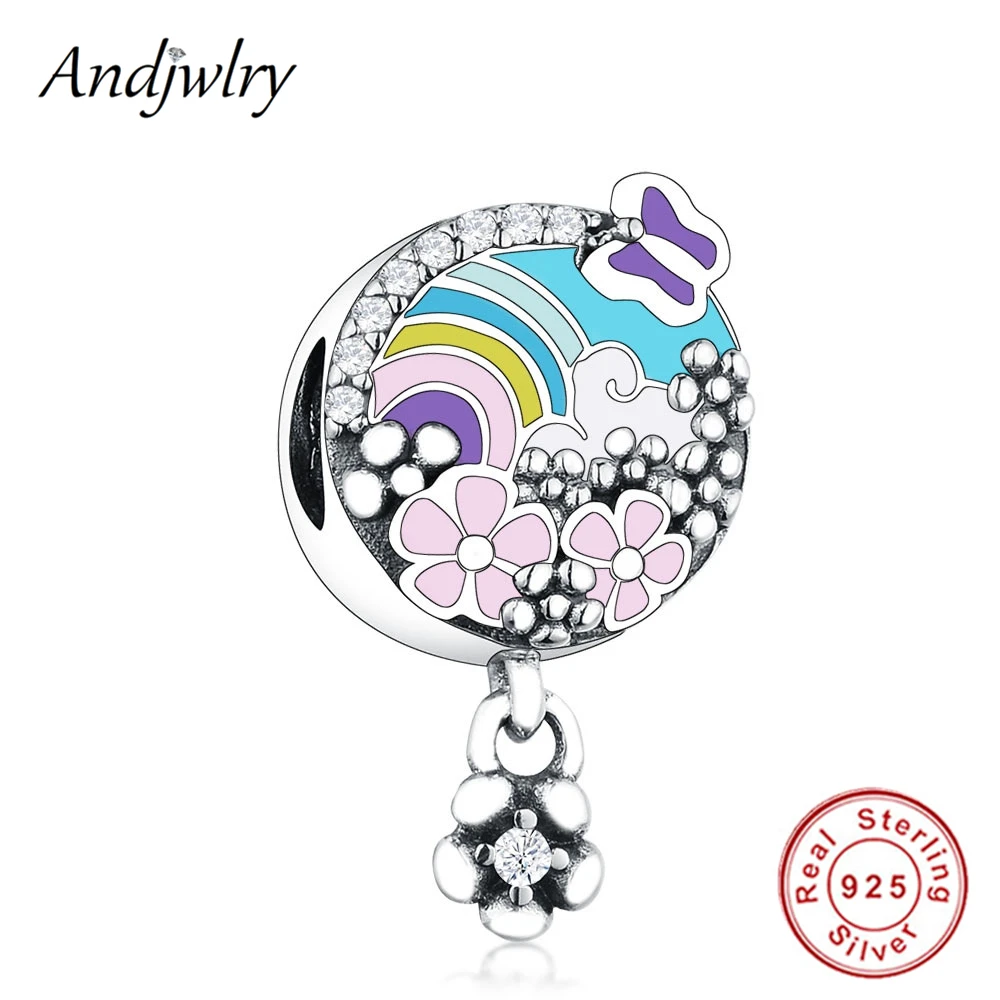 Женский браслет из серебра 2019 пробы с подвеской в виде цветка | Украшения и