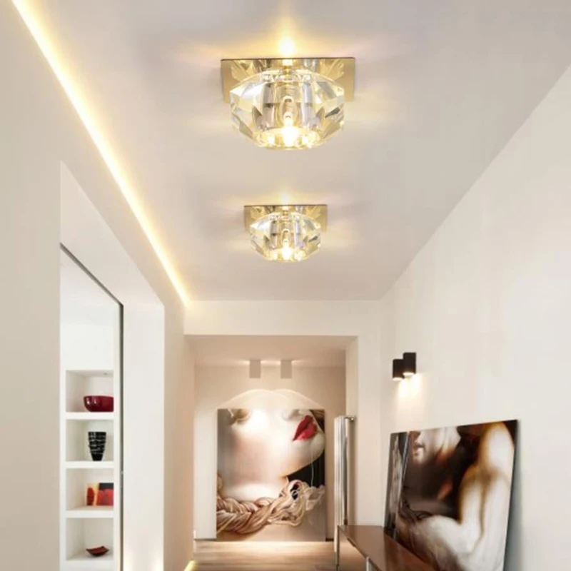 Пост-современный светодиодный Кристалл Потолочные светильники минималистский