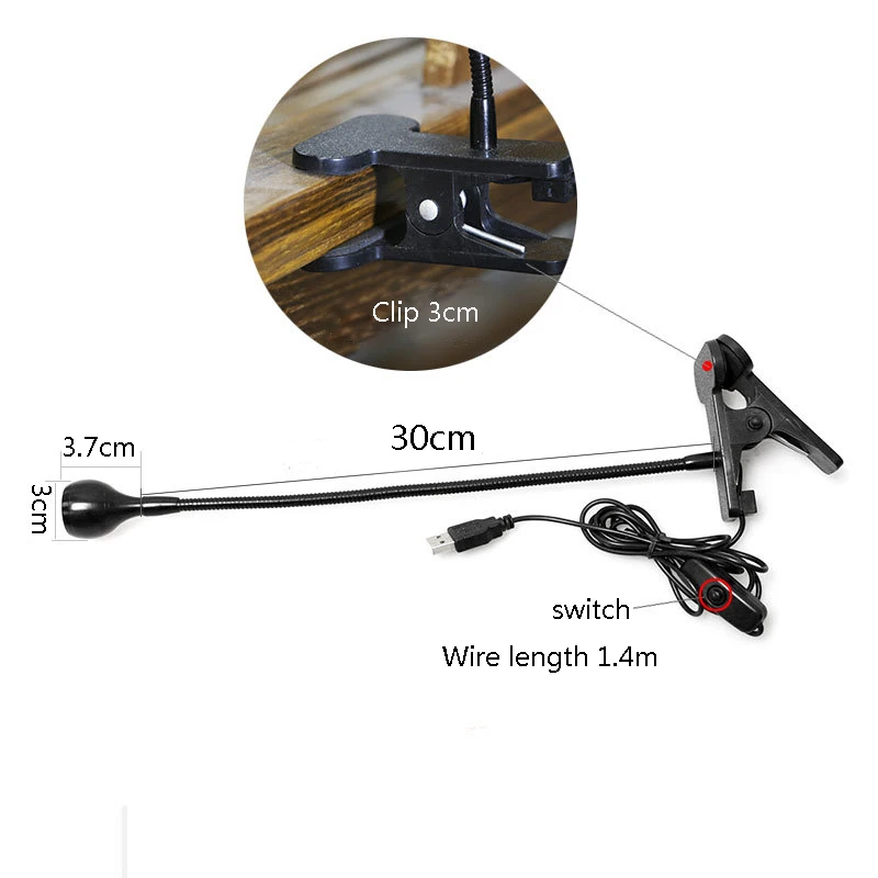 

Led Desk Lamp Creative Clip Table Lamp ABS Bendable Lampara De Mesa Eye Protection Lampe De Bureau Bedside Study Reading Lamp