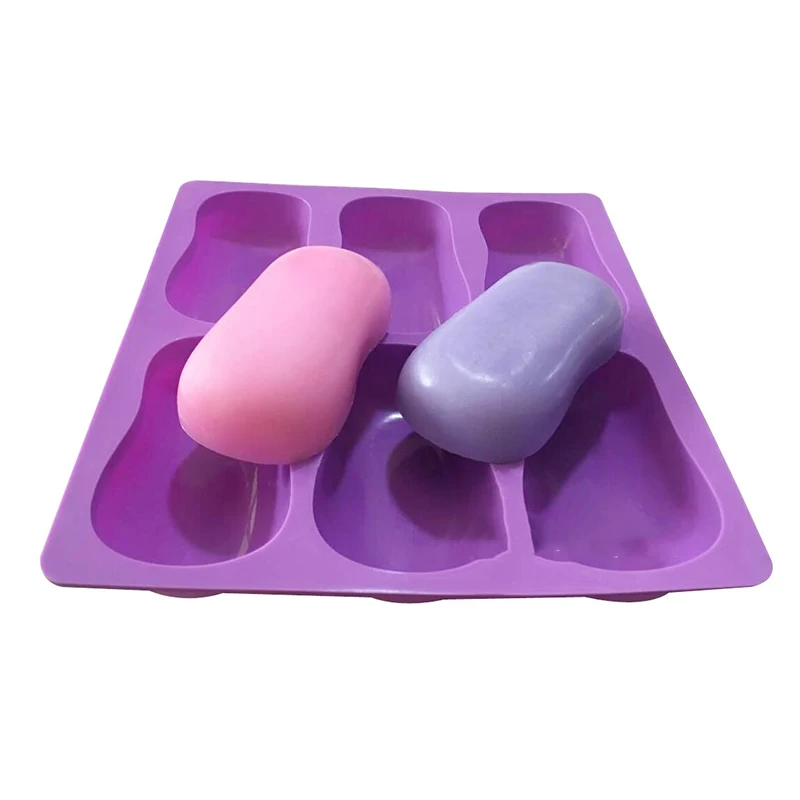 Большая овальная силиконовая форма для мыла 6 полости торта домашнее мыло конфет