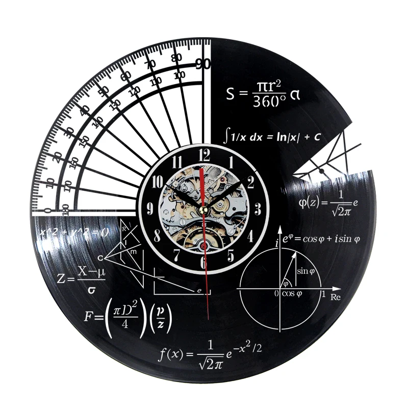 Пластинка виниловые настенные часы математические уравнения и нотации