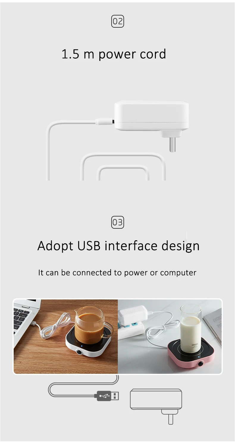 Чашка с USB Нагреватель Мини Портативный термостатический нагрев Coaster коврик подогреватель чашки подогреватель кофе молока Настольный Электрический нагреватель