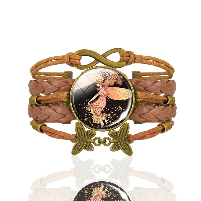 Fashion Accessories Frog Fairy Tale Jewelry Glass Dome Lost Princess of Oz Vintage Brown Leather Bracelet Gift | Украшения и