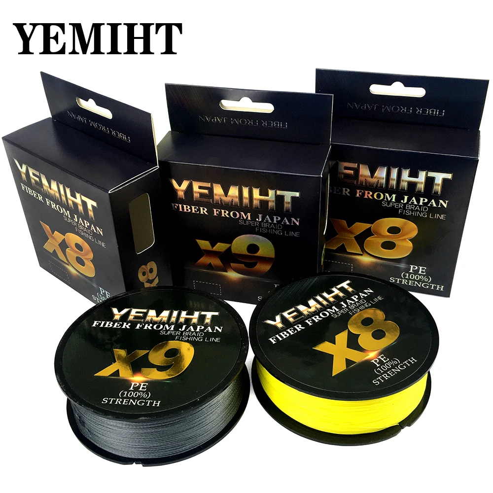 Рыболовная леска YEMIHT 100 м 300 500 плетеная из 9/8 мультифиламентных нитей