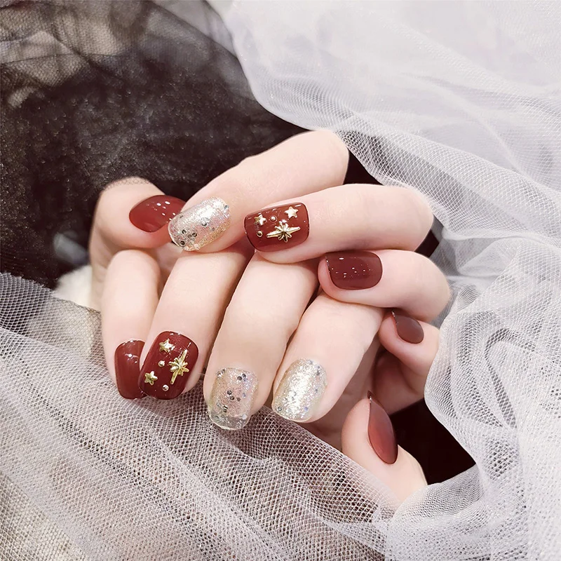 24 шт./коробка акриловые накладные ногти с полным покрытием | Красота и здоровье