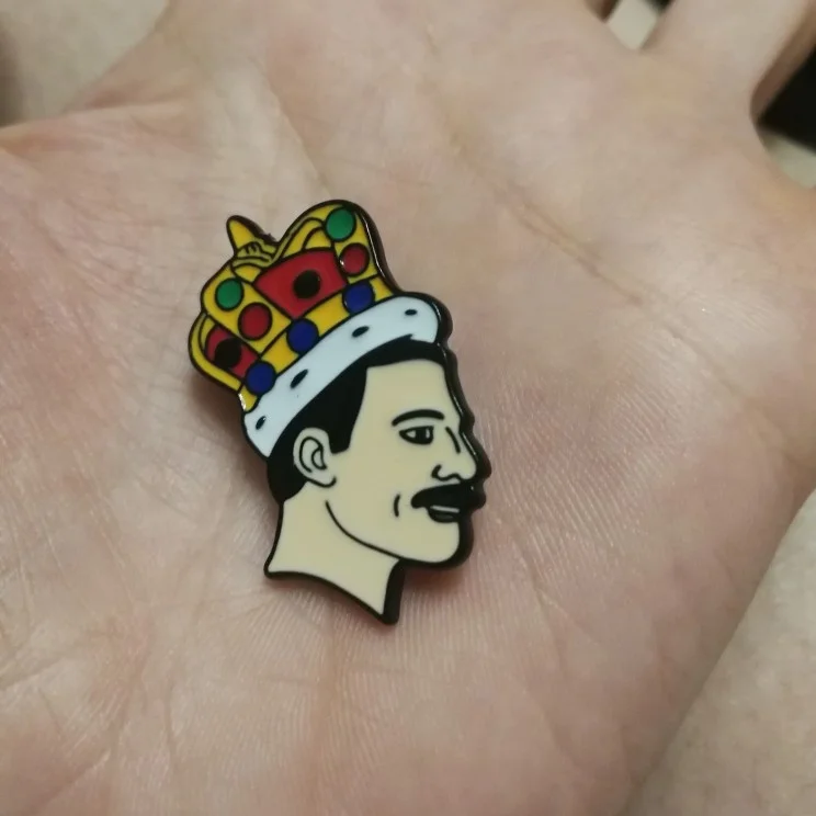 Корона человека Фредди Меркурий Эмаль Булавка королева отворот булавка музыка