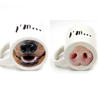 funny ceramic mugs pig and dog nose ceramic coffee cups can bring happiness to drinkware in the office water bottle