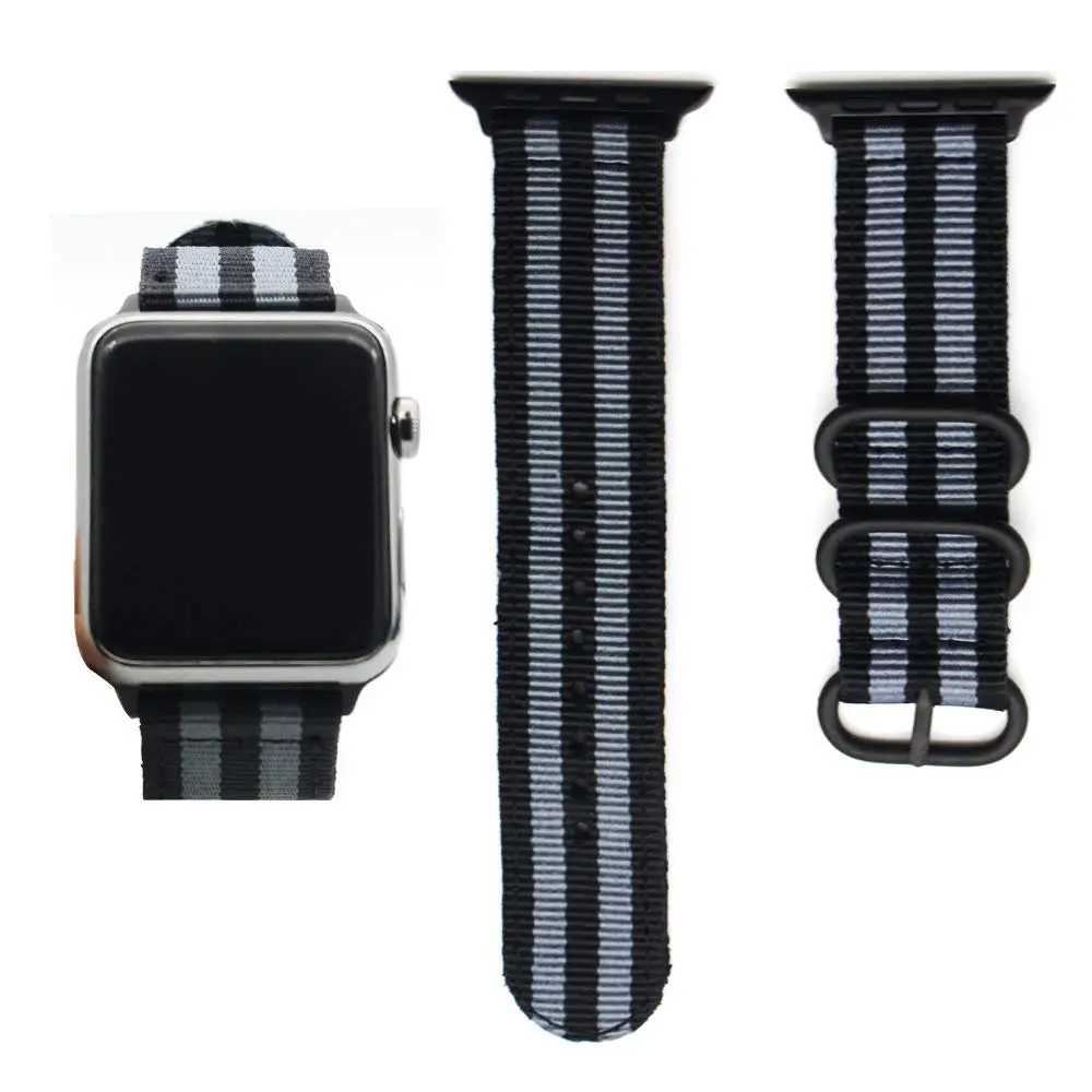 Grey Нейлоновый ремешок для часов Apple Watch, ремешок для IWatch серии 1 2 3, ремешок 38 мм/42 мм, ремешок для наручных часов Apple Watch, 4 ремешка - Цвет ремешка: Grey