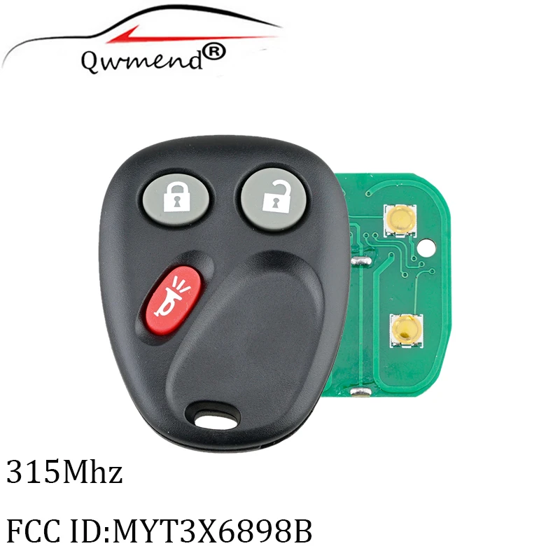 2 шт. MYT3X6898B 3 кнопки дистанционного ключа автомобиля подходит для Chevrolet GMC