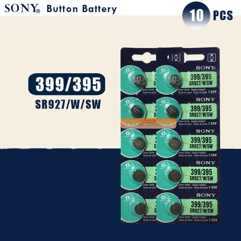 Батарея для часов Sony 10 шт. 100% оригинал 395 SR927SW 1 55 SR927W LR927 AG7 в|Часовые батарейки| |