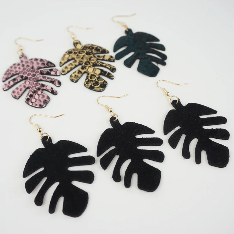 M &amp G кожаные серьги в форме листа для женщин золотистые зеленые фиолетовые